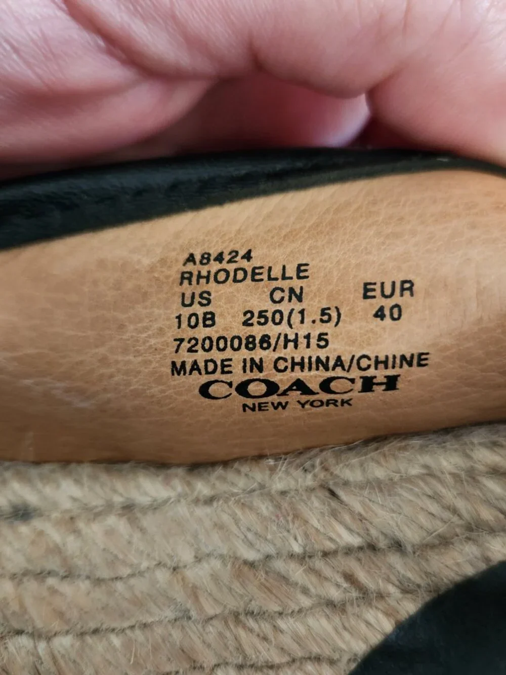 Coach Rhodelle Espadrille Flats in Black (Lambskin) - Picture 5 of 7